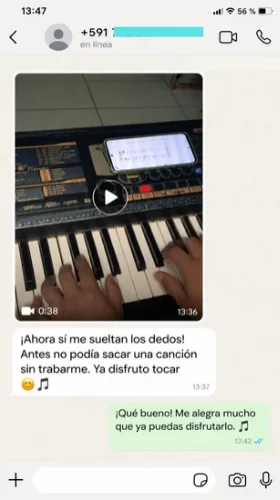 Captura de WhatsApp de un alumno 2